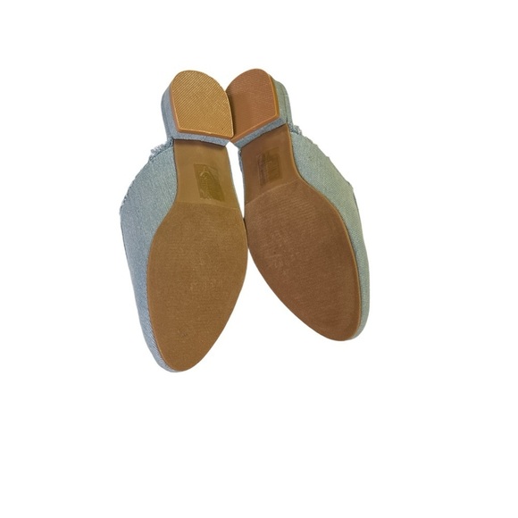 NIB Yoki Willas Light Denim Embroidered Rose Mules - Picture 2 of 3